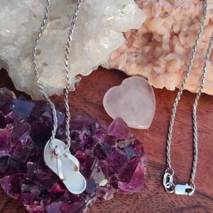 ✨Na Huko 14k White Gold Flip Flop Pendant with Diamond✨